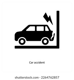 Car Accident and accident icon concept