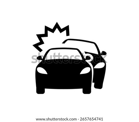 Car accident icon. Car crash icon. Car accident, breakdown, collision and maintenance vector design and illustration.

