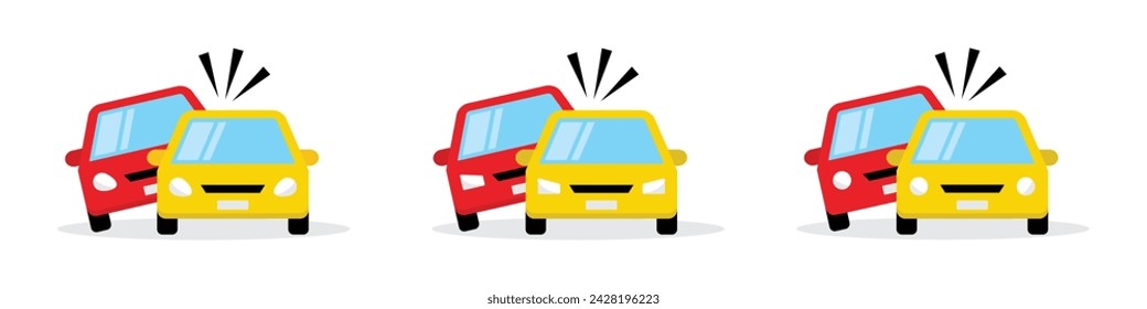 Icono de accidente de coche, Icono de accidente de coche, ilustración vectorial