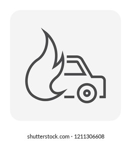 Car accident icon design, 64x64 perfect pixel and editable stroke.