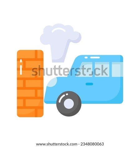 Car accident icon design, accidental insurance vector, customizable design