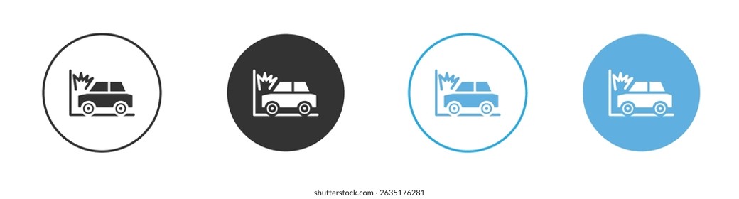 Autounfall-Symbol Bearbeitbarer flacher Stil, Illustrationssymbole