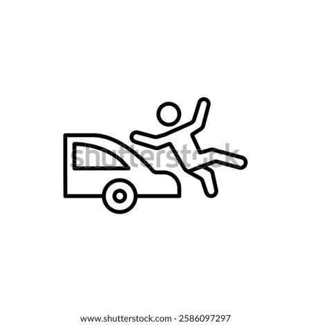 car Accident icon Flat fill set collection