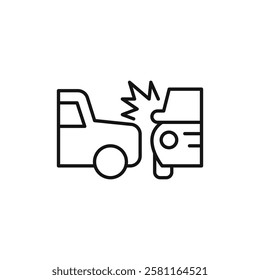 Car accident icon Flat simple outline