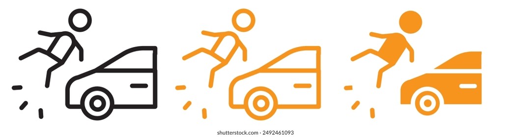 Car Accident Icon for Insurance Claims and Safety Campaigns
