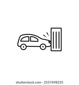 Car accident icon Isolated flat vector in outline