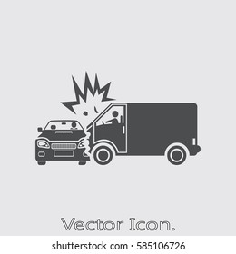 car accident icon isolated sign symbol and flat style for app, web and digital design. Vector illustration.