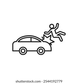 Ícone de acidente de carro. ícone de vetor isolado.