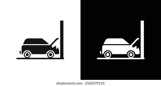 car accident icon line art vector