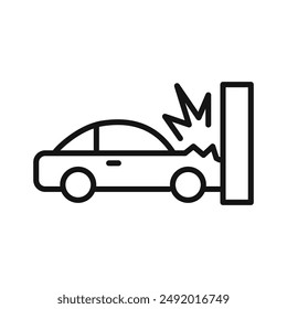 car Accident icon linear graphics set vector