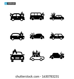 Car Accident icon or logo isolated sign symbol vector illustration - Collection of high quality black style vector icons
