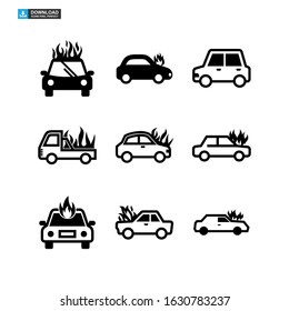 Car Accident icon or logo isolated sign symbol vector illustration - Collection of high quality black style vector icons
