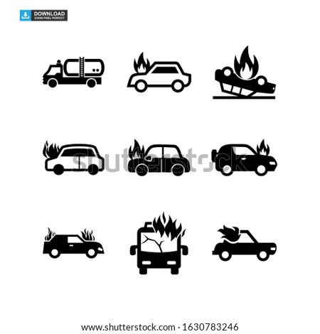 Car Accident icon or logo isolated sign symbol vector illustration - Collection of high quality black style vector icons

