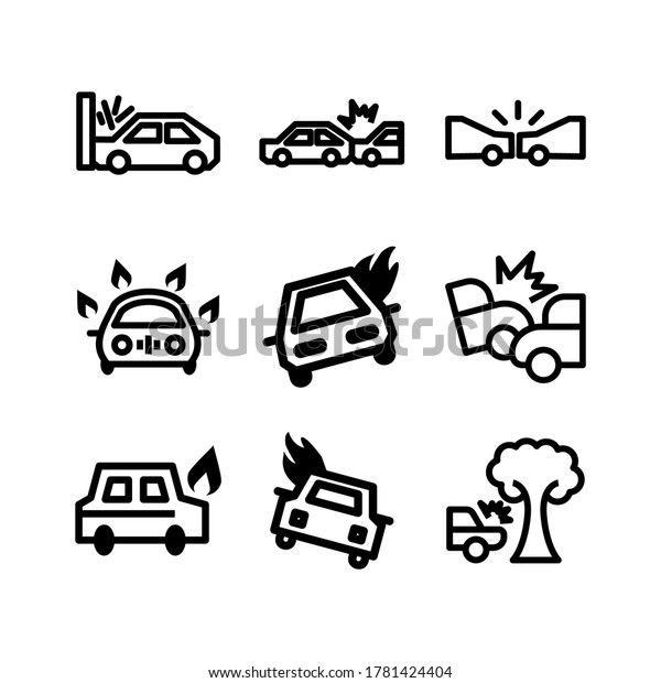 car\
accident icon or logo isolated sign symbol vector illustration -\
Collection of high quality black style vector\
icons\
