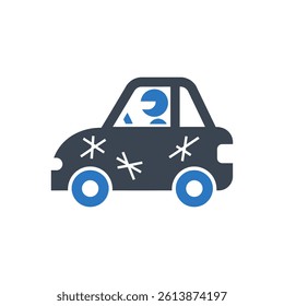 Car accident Icon On White Background