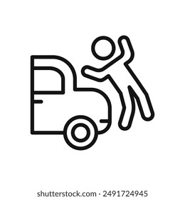car Accident icon outline collection in black and on white background