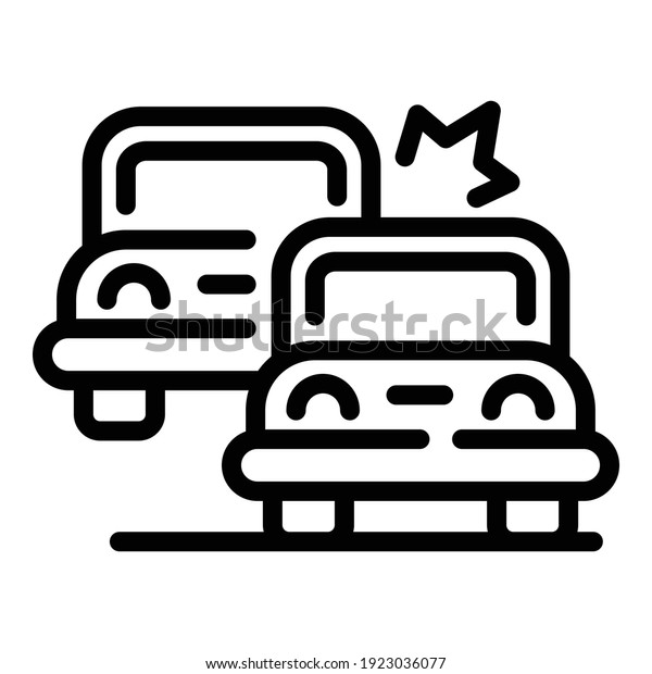 Car accident icon. Outline\
car accident vector icon for web design isolated on white\
background
