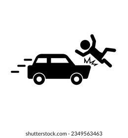 Car accident icon. Pedestrian accident. Vector.