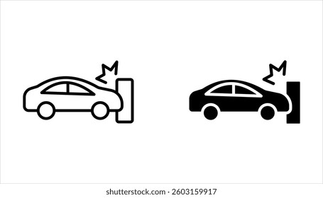 Car accident icon set, vector vector illustration on white background.