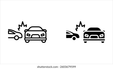 Car accident icon set, vector vector illustration on white background.