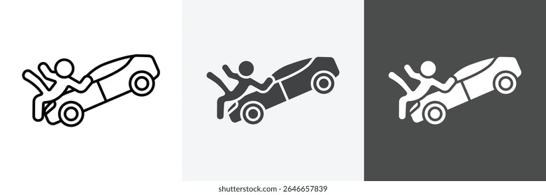 Arte vectorial de conjunto de iconos de accidente de coche