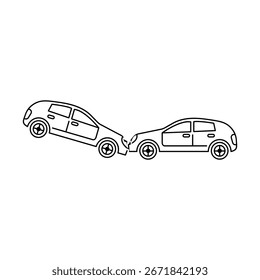 Icono de accidente automovilístico Vector simple aislado Vector ilustración lineal para Web y App.. eps