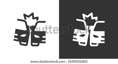 Car accident icon. Solid glyph series icon