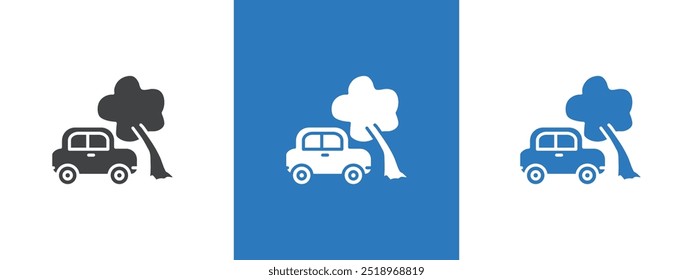 car accident icon thin line illustration