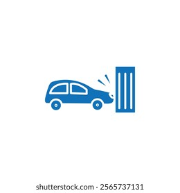 Car accident icon Thin line illustration set
