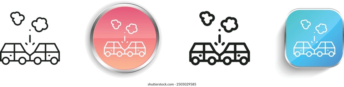 car accident icon. Thin Linear, Regular and Button Style Design Isolated On White Background