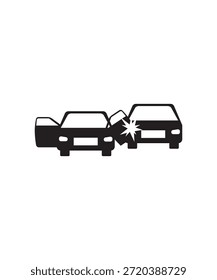 Icono de accidente automovilístico, el mejor ícono plano de Vector.