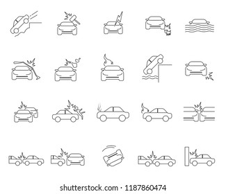 Car accident icon, vector EPS 10