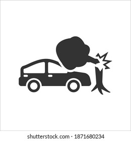 Car Accident Icon, vector graphics