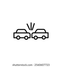 car accident icon vector line logo art