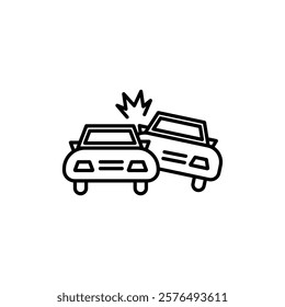 car Accident icon vector outline logo sign