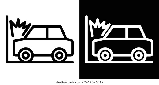 Car accident icon Vector symbol in trendy flat style
