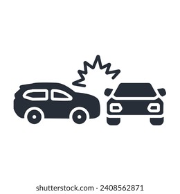 Autounfallsymbol. vector.Editable stroke.linear style sign for use web design,logo.Symbol illustration.