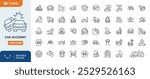 Car accident Line Editable Icon set	
