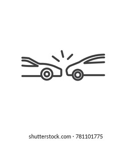 Car accident line icon.