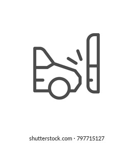 Car accident line icon