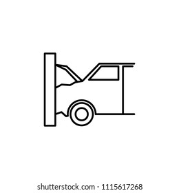 car accident line icon. Element of insurance sign for mobile concept and web apps. Thin line car accident icon can be used for web and mobile. Premium icon on white background
