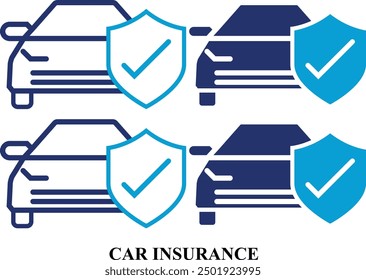 Car Accident, Maintenance, Car Insurance colorful icon set in line and fill style. Editable icon Set Insurance and Assurance. High quality business icon set of Car Accident, Maintenance, Car Insurance