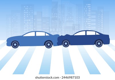 Car accident, motor vehicle crash cartoon vector illustration