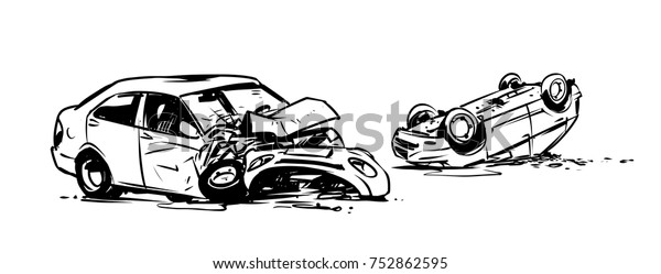 car accident outline\
illustration