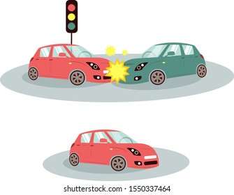 
Car accident. The pink car.