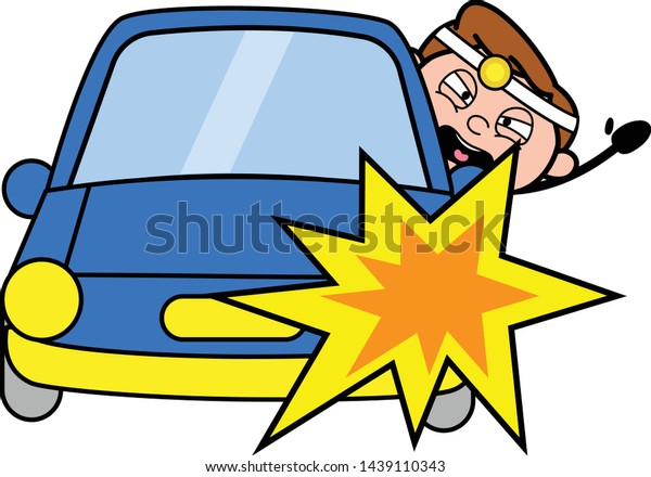 Car Accident - Professional Cartoon Doctor\
Vector Illustration