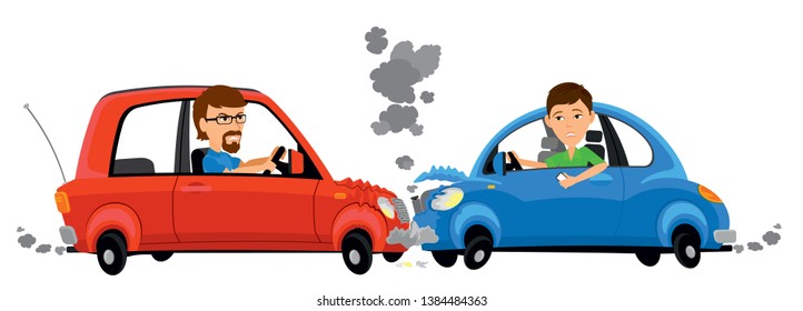 Car accident. Road transport proishestie. Vector illustration.