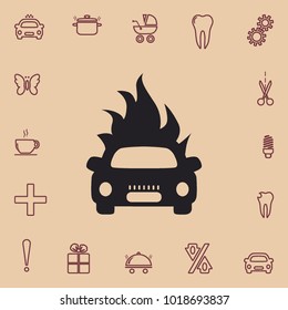 Car accident sign, vector icon