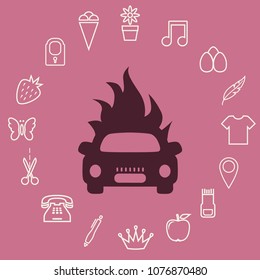 Car accident sign, vector icon