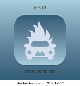 Car accident sign, vector icon